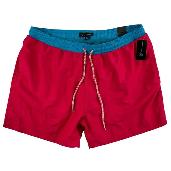 INC Mens Quick-Dry Liam Solid 5" Swim Trunks Pink 2XL - Picture 1 of 5